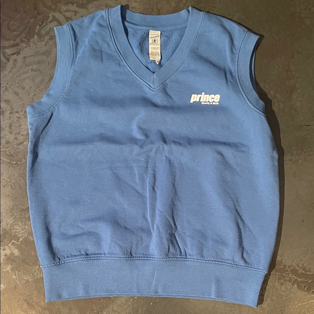 Prince Blue V-Neck Sleeveless Sweater